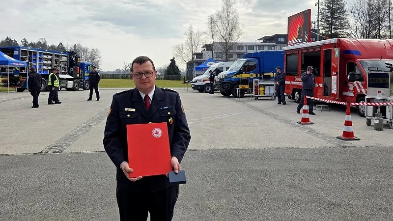 Naš gasilec Gregor Kos prejemnik srebrnega znaka Civilne zaščite